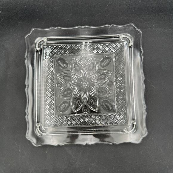 Vintage Square Cake Plate 10" Cape Cod by Imperial Glass Ohio Glassware - Picture 2 of 8